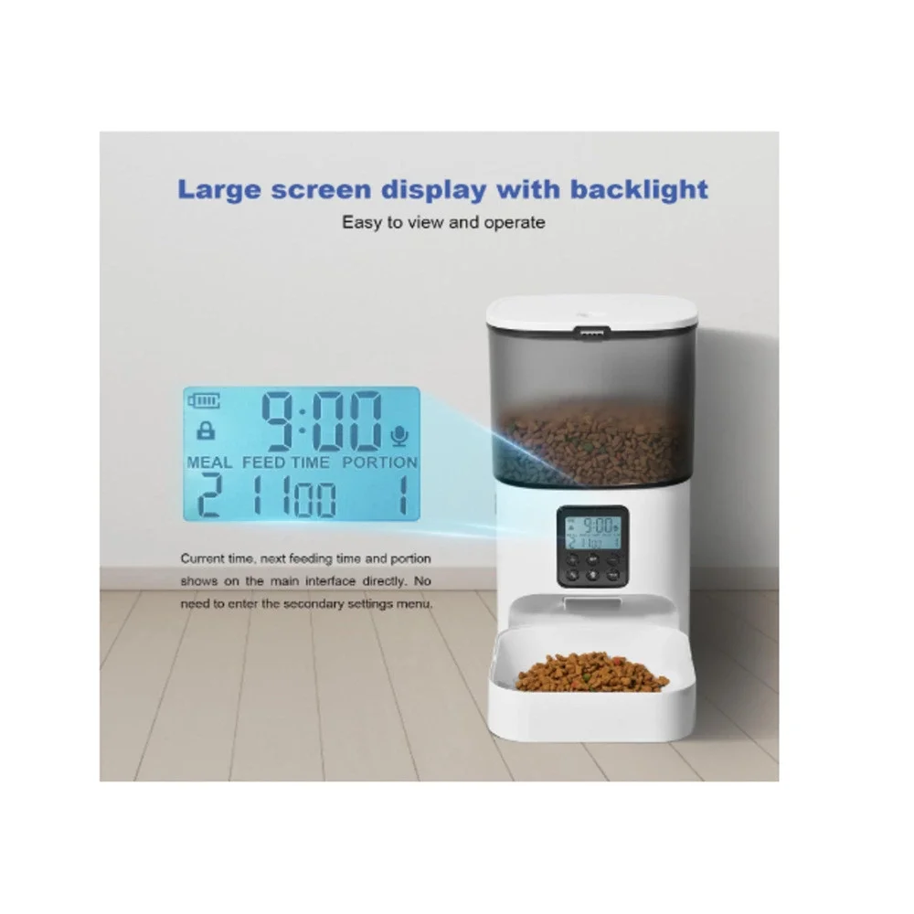 Automatic Cat Feeder Timed Dog & Cat Food Dispenser with 10s Voice Recorder GUC